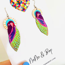 Load image into Gallery viewer, Flock 21 - Hand Painted Leather Earrings