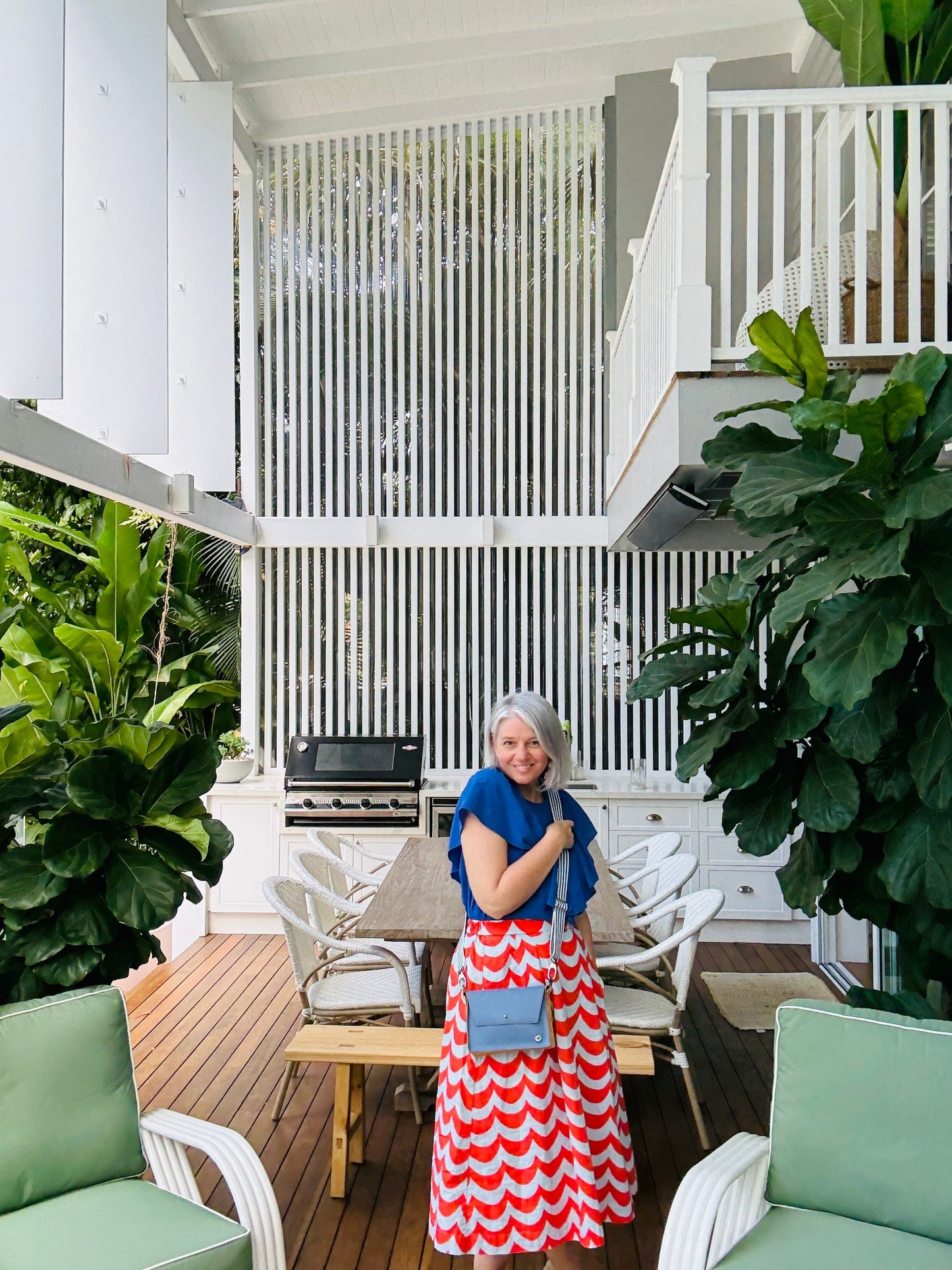 ALLY Mini - 4 in 1 Leather Bag - Pebble Blue/Mustard Cat