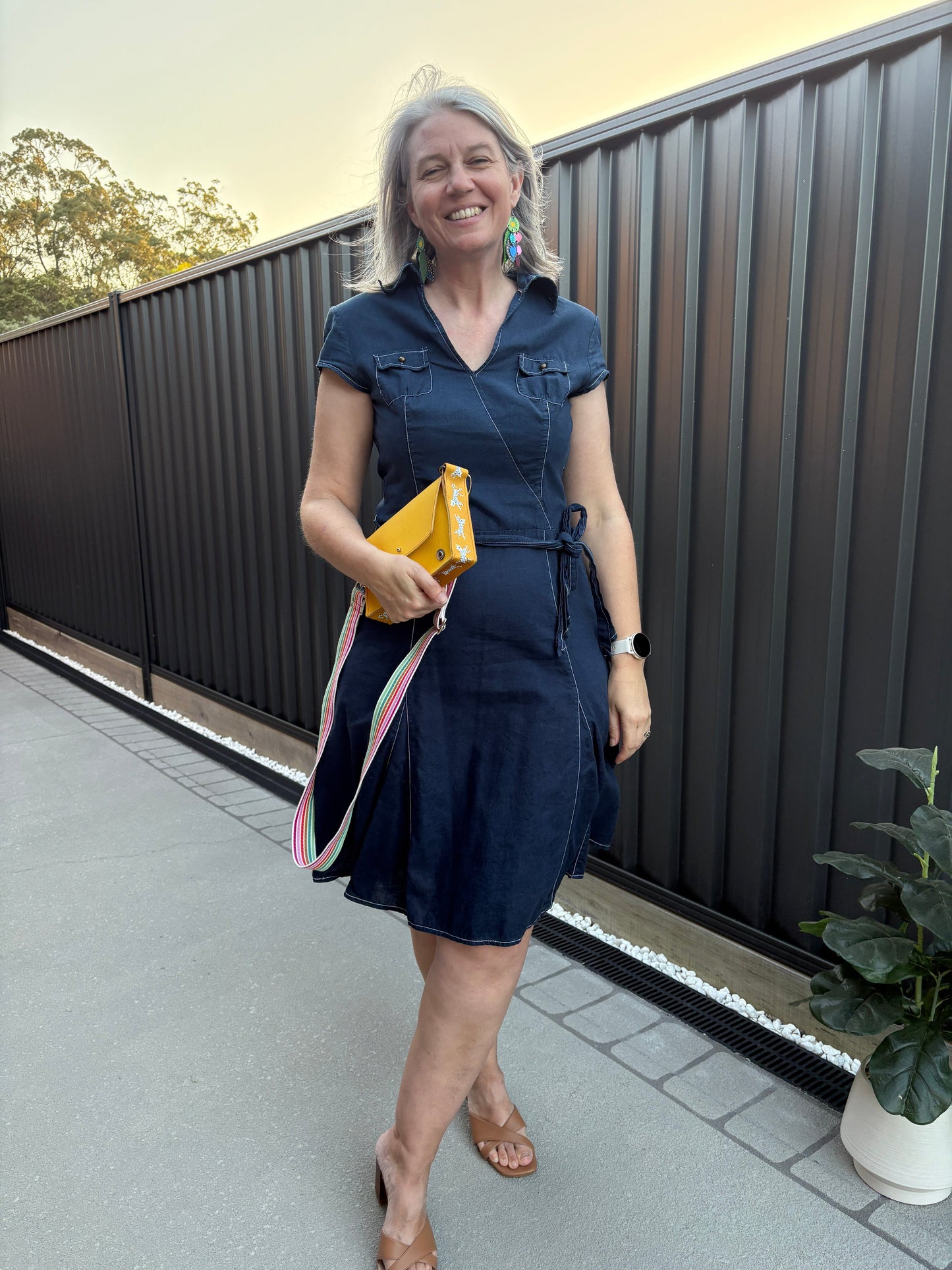 ALLY Mini - 4 in 1 Leather Bag - Sunshine Yellow/Cat