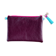Load image into Gallery viewer, Magenta Blooms - Leather Purse Plus+