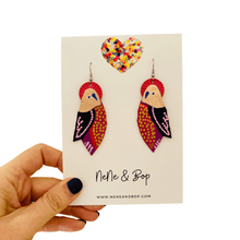 Load image into Gallery viewer, Flock Regal - Hand Painted Leather Earrings - Various sizes