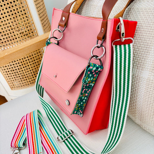 The Everyday Leather Tote Pink/Red
