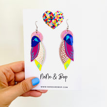 Load image into Gallery viewer, Flock 1 - Hand Painted Leather Earrings