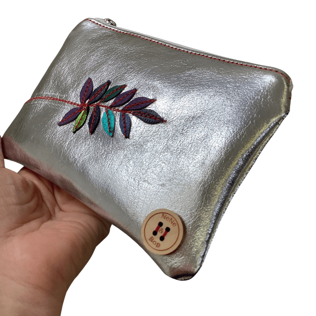 Leaf Vine 1 - Kangaroo Leather Collage - Mini Purse