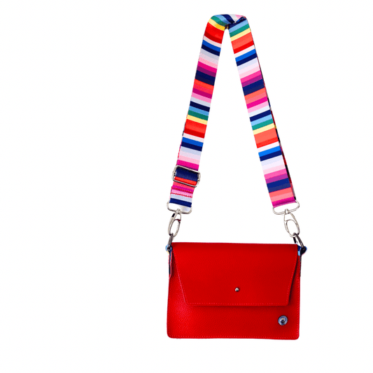 ALLY Mini - 4 in 1 Leather Bag - Red Pebble