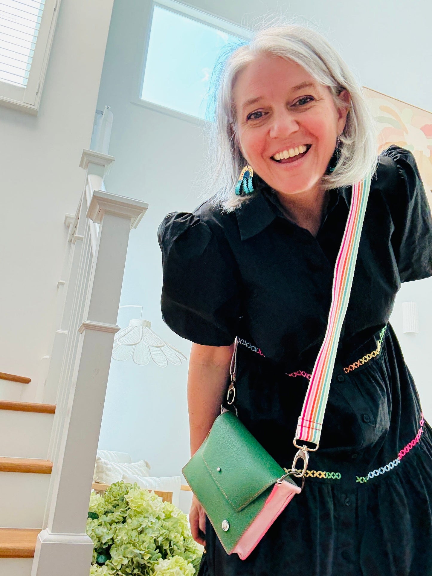 ALLY Mini - 4 in 1 Leather Bag - Green/Blush