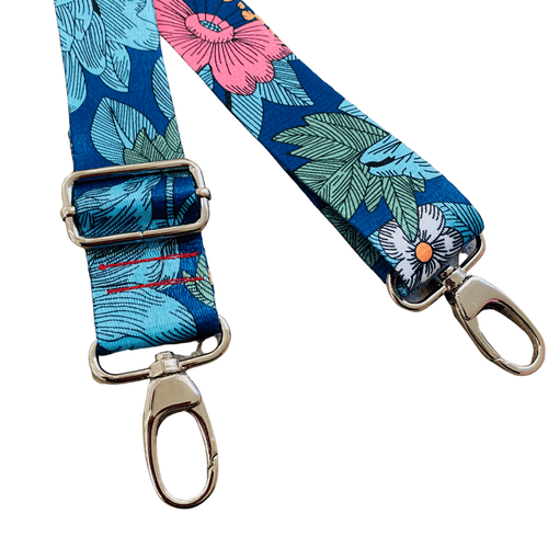 Blue Floral - Adjustable Shoulder Strap