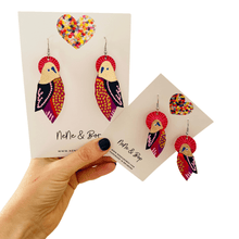 Load image into Gallery viewer, Flock Regal - Hand Painted Leather Earrings - Various sizes