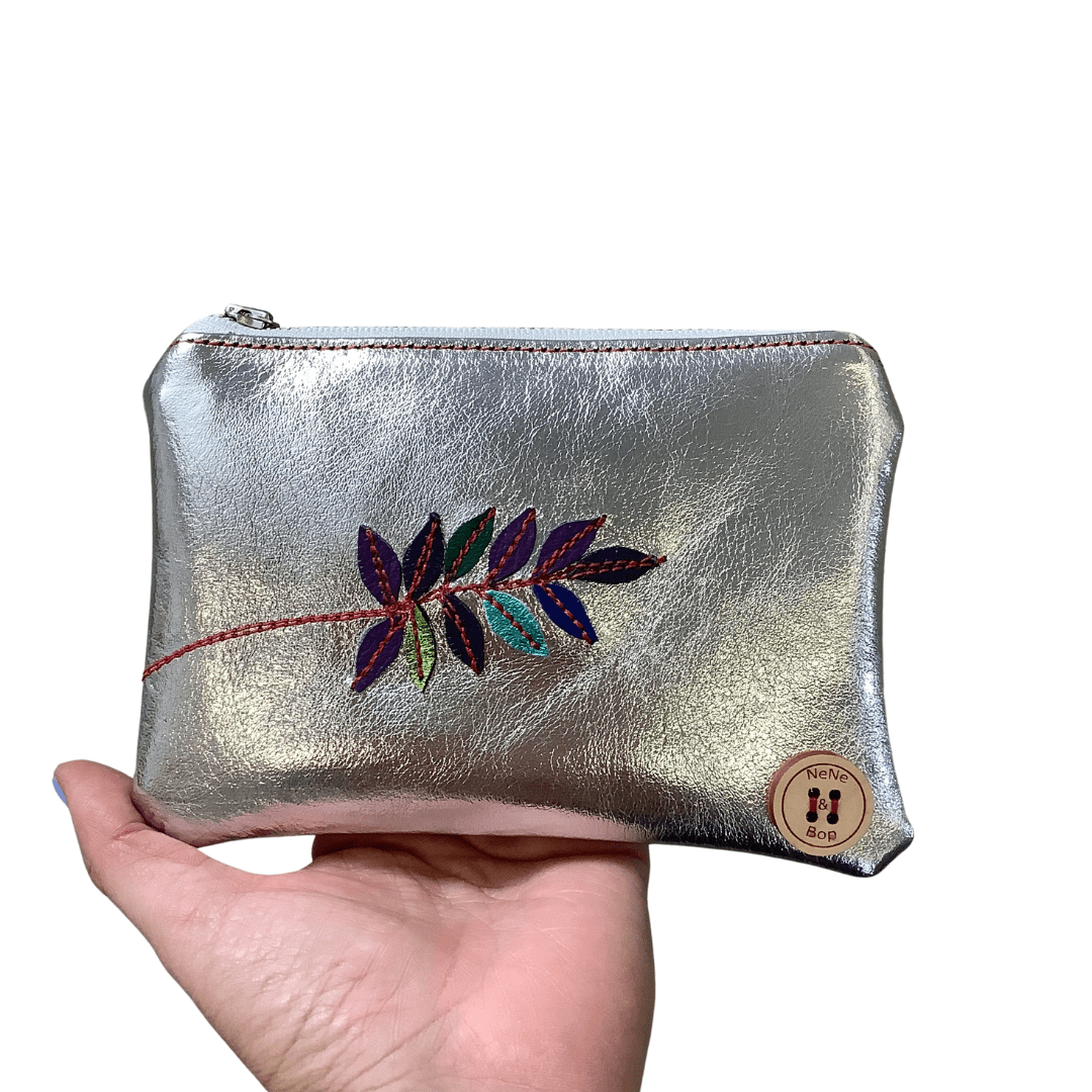 Leaf Vine 1 - Kangaroo Leather Collage - Mini Purse