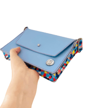 Load image into Gallery viewer, ALLY Mini - 4 in 1 Leather Bag - Powder Blue Painted Spots