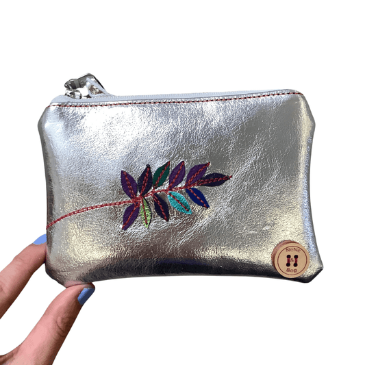 Leaf Vine 1 - Kangaroo Leather Collage - Mini Purse