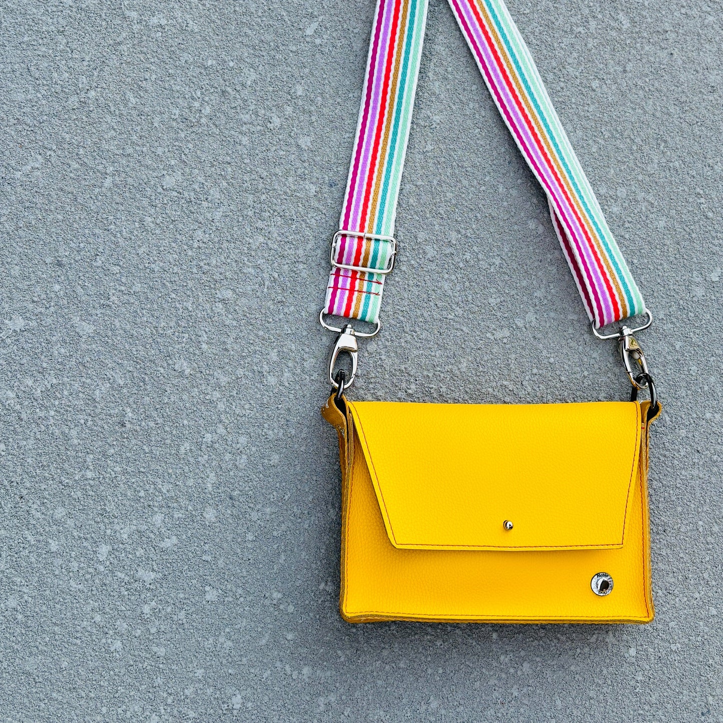 ALLY Mini - 4 in 1 Leather Bag - Sunshine Yellow/Cat