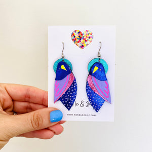 Flock 25 - Hand Painted Leather Earrings