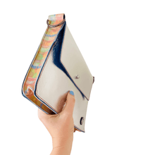 Load image into Gallery viewer, ALLY Leather Crossbody bag - Midi - Silver with Pastel Painted side