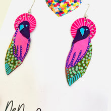 Load image into Gallery viewer, Flock 23 - Hand Painted Leather Earrings