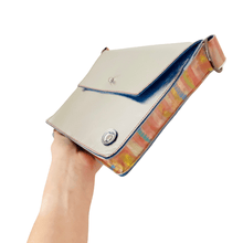 Load image into Gallery viewer, ALLY Leather Crossbody bag - Midi - Silver with Pastel Painted side