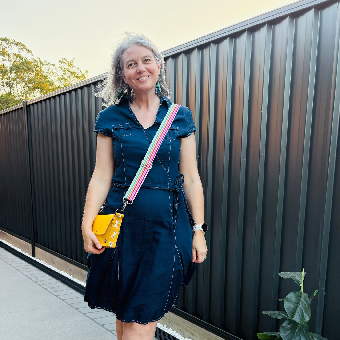 ALLY Mini - 4 in 1 Leather Bag - Sunshine Yellow/Cat