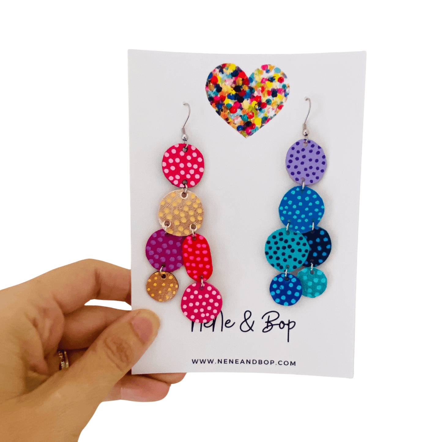 Hot and Cold Pebbles - mis-matched Mega Leather Earrings