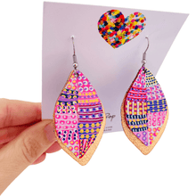 Load image into Gallery viewer, Be-leaf Hand Painted Earrings Pink - Midi