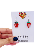 Load image into Gallery viewer, Mini Earrings - Strawberries