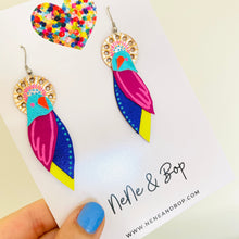 Load image into Gallery viewer, Flock 19 - Hand Painted Leather Earrings
