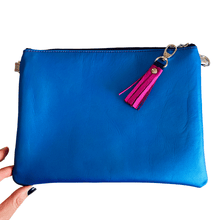 Load image into Gallery viewer, Blue Swirls - Leather Purse Plus+