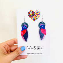 Load image into Gallery viewer, Flock 10 - Hand Painted Leather Earrings