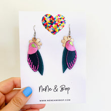 Load image into Gallery viewer, Flock 7 - Hand Painted Leather Earrings