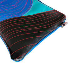 Load image into Gallery viewer, Blue Swirls - Leather Purse Plus+