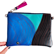Load image into Gallery viewer, Blue Swirls - Leather Purse Plus+