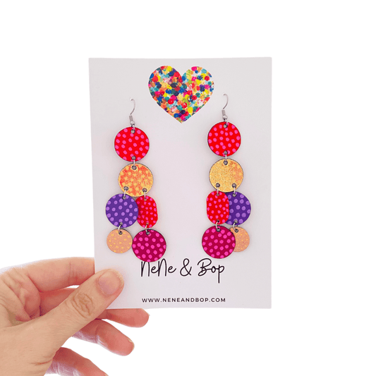 Hot Pebbles -  Mega Leather Earrings