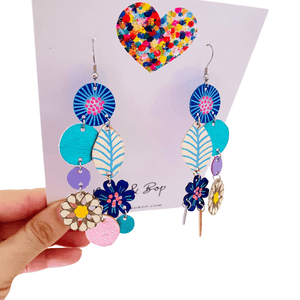 Bouquet of Blooms - Mega Daisy - Leather Earrings