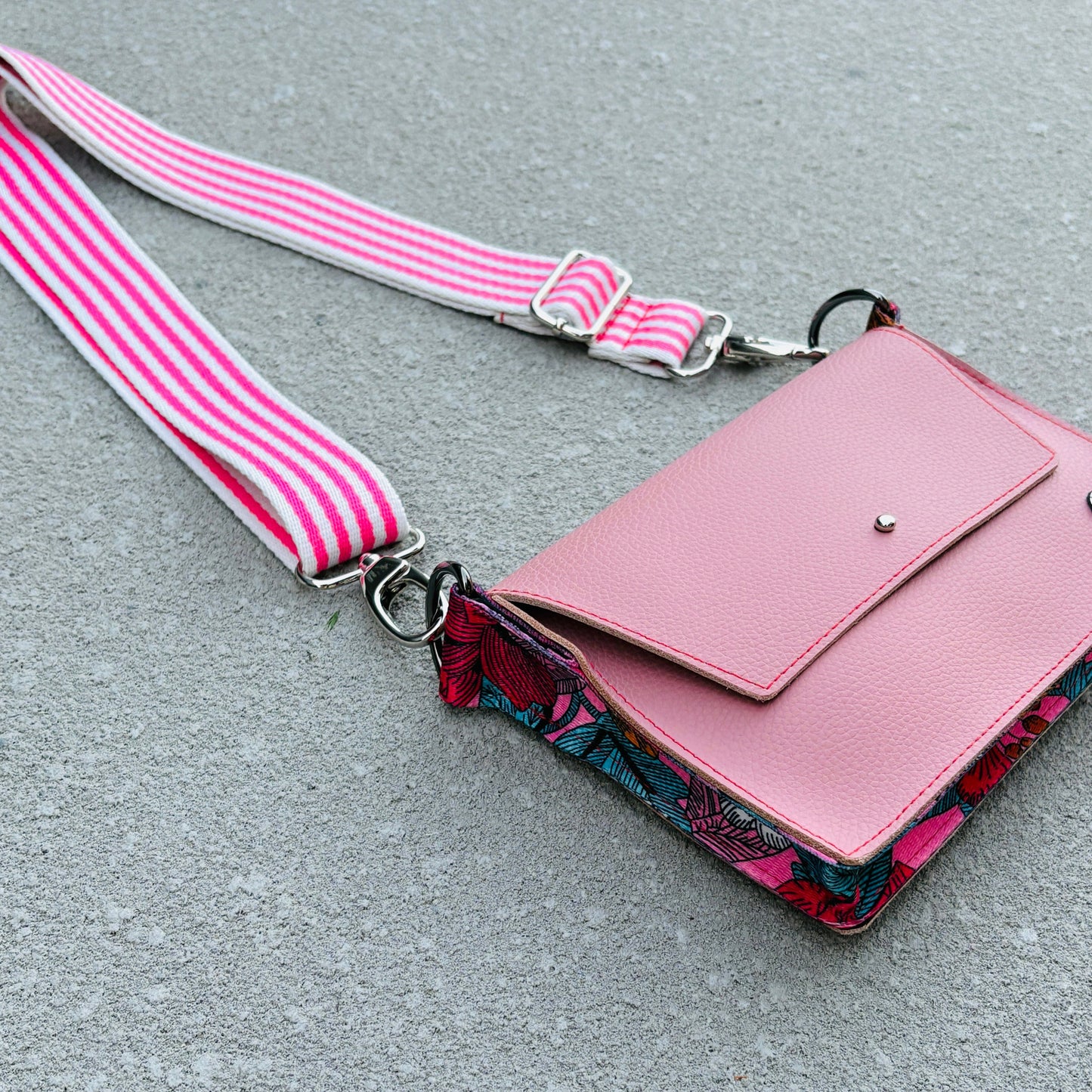 ALLY Mini - 4 in 1 Leather Bag - Dusty Pink/Floral