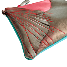 Load image into Gallery viewer, Pink Ripple Skyline - Leather Purse Plus+