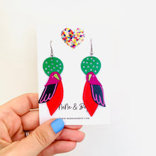 Load image into Gallery viewer, Flock 29 - Hand Painted Leather Earrings