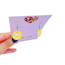 Load image into Gallery viewer, Mini Earrings - Lemon Slice