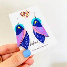 Load image into Gallery viewer, Flock 25 - Hand Painted Leather Earrings