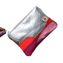 Load image into Gallery viewer, Pink Landscape - Kangaroo Leather Collage - Mini Purse