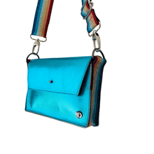 Load image into Gallery viewer, ALLY Mini - 4 in 1 Leather Bag - Metallic Aqua