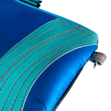 Load image into Gallery viewer, Navy, Metallic Blue Aqua Swirl - Leather Purse Plus+