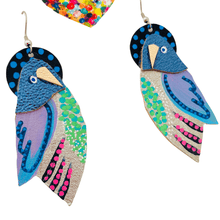 Load image into Gallery viewer, Flock Bluey - Hand Painted Leather Earrings