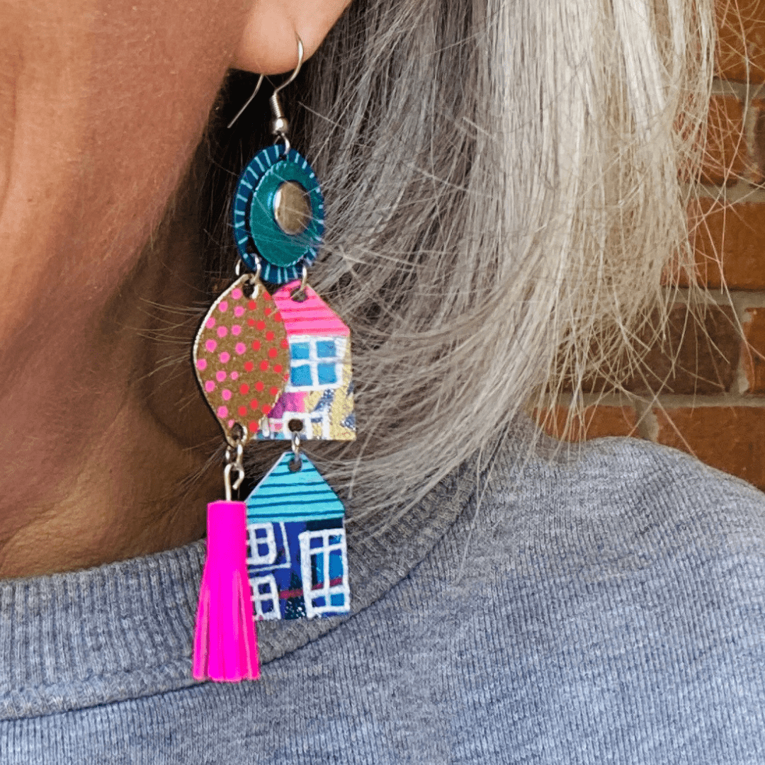 Home Sweet Home - Maxi - Leather Earrings