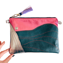 Load image into Gallery viewer, Pink Skyline - Leather Purse Plus+