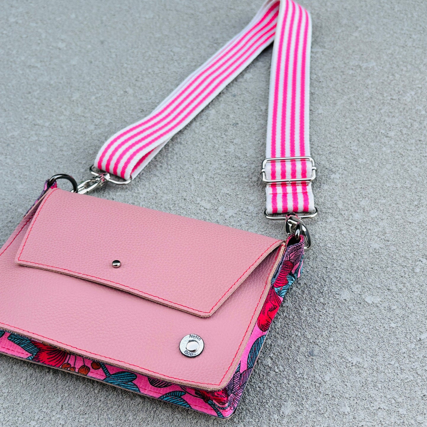 ALLY Mini - 4 in 1 Leather Bag - Dusty Pink/Floral