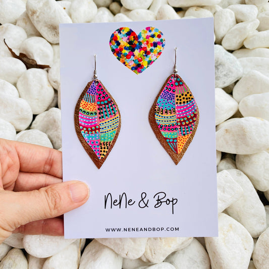 Be-leaf Hand Painted Earrings - Various sizes