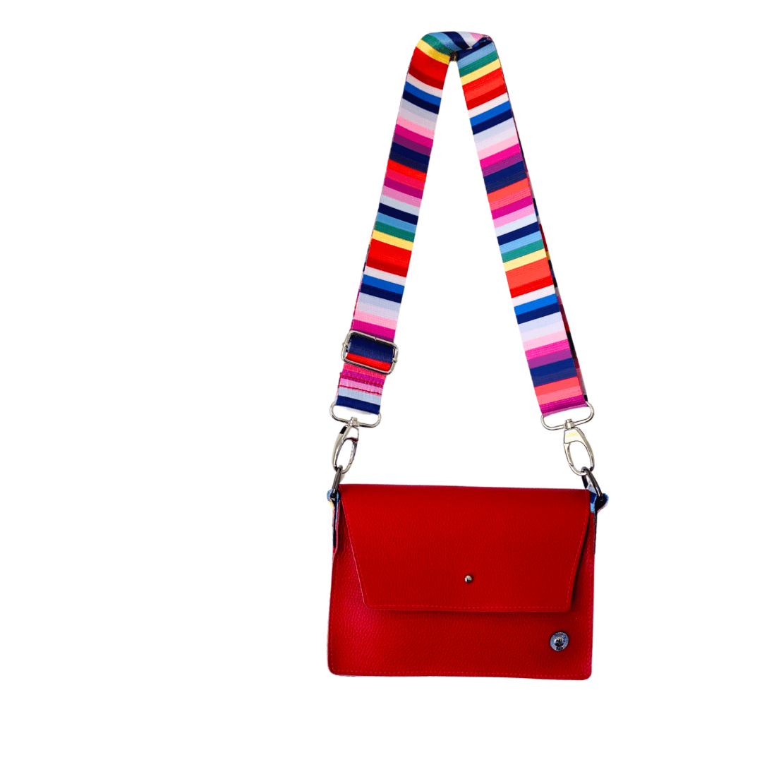 ALLY Mini - 4 in 1 Leather Bag - Red Pebble