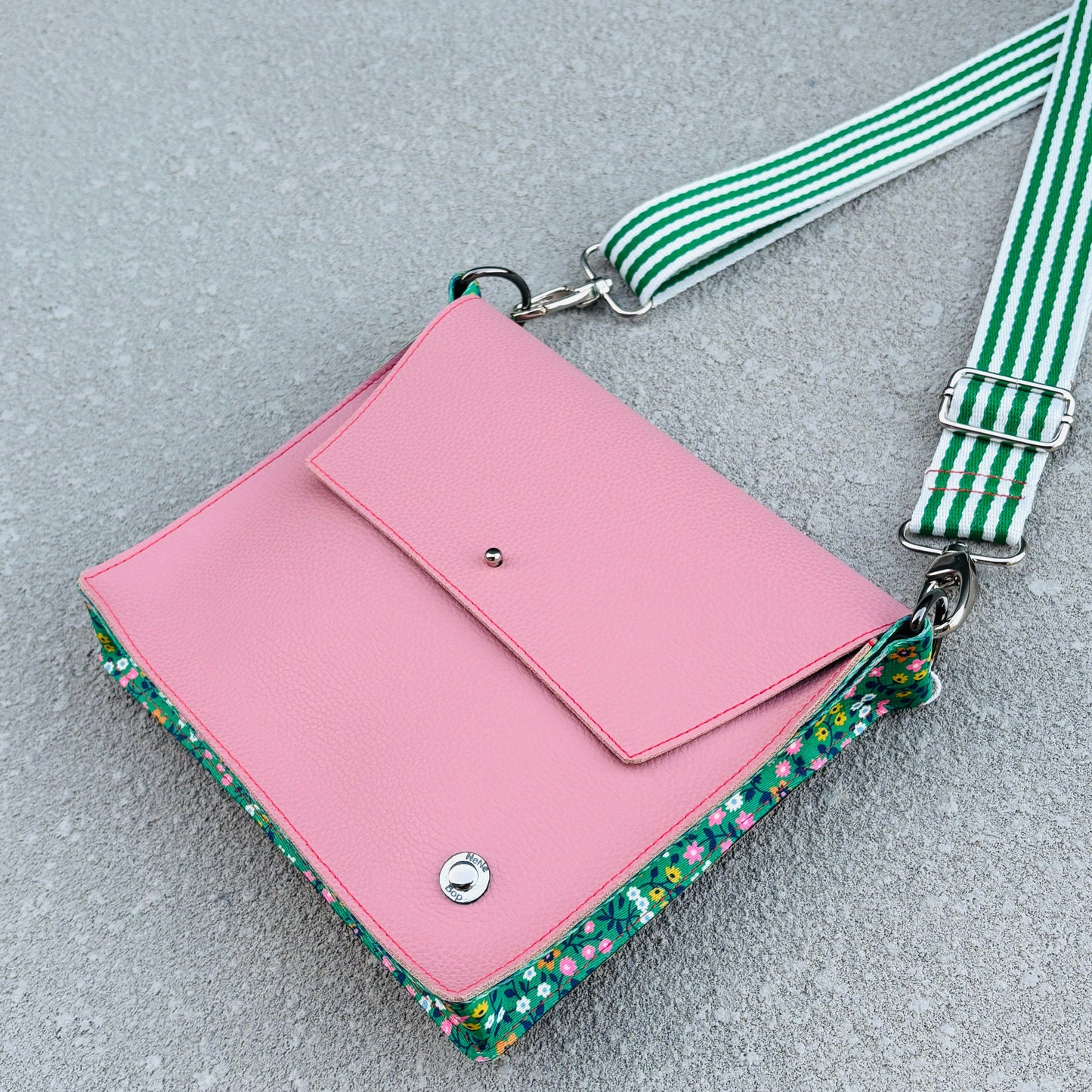 ALLY Leather Crossbody bag - Midi - Ditsy Floral/Pink