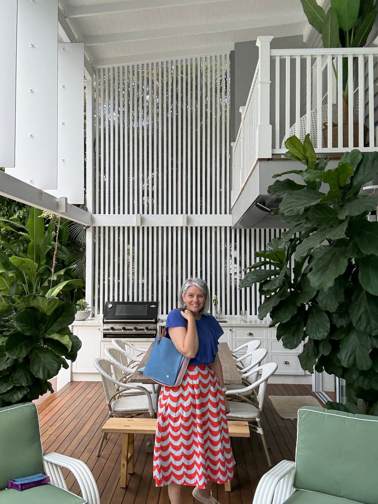 The Everyday Leather Tote - Denim Blue/Powder Blue