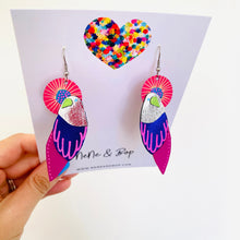 Load image into Gallery viewer, Flock 24 - Hand Painted Leather Earrings