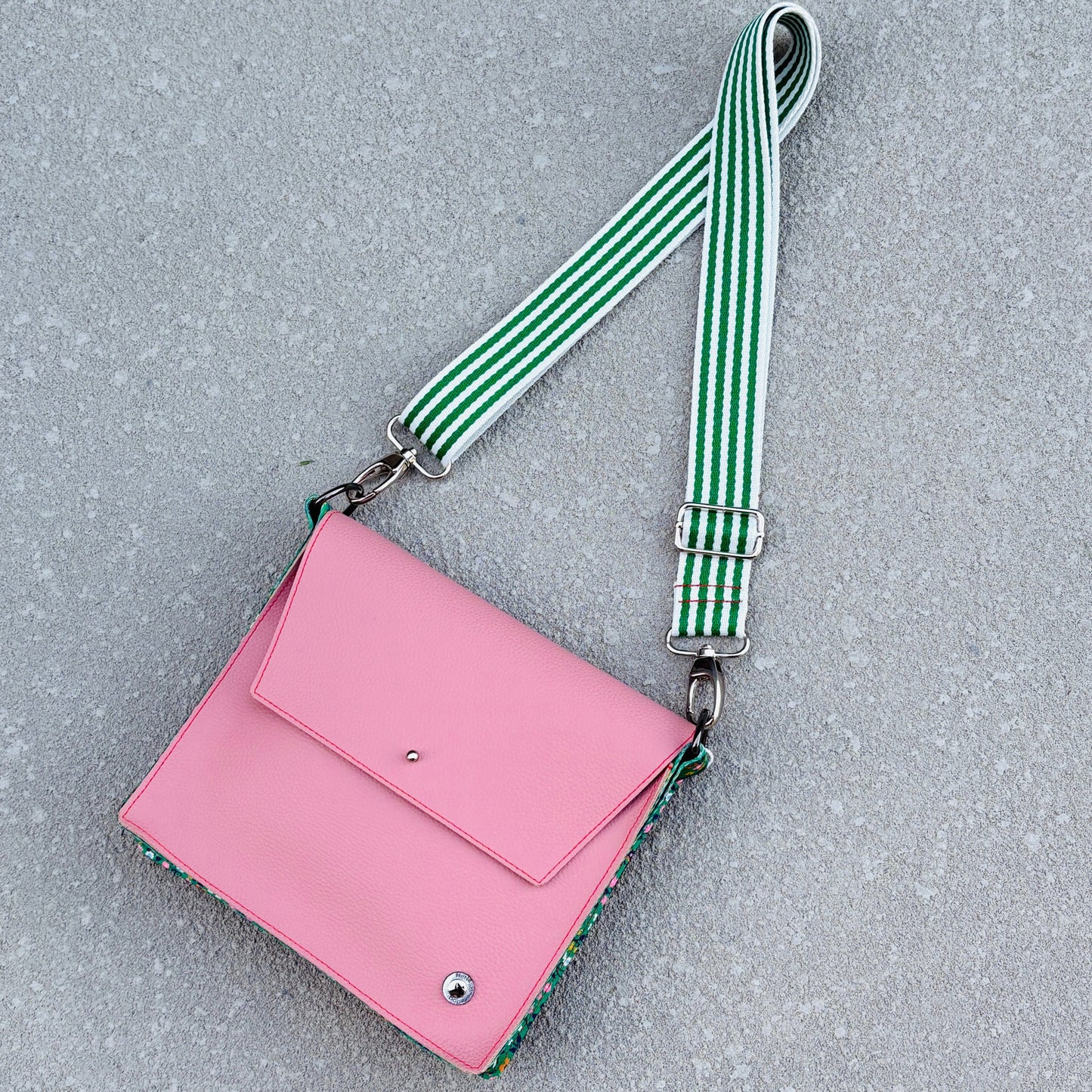 ALLY Leather Crossbody bag - Midi - Ditsy Floral/Pink